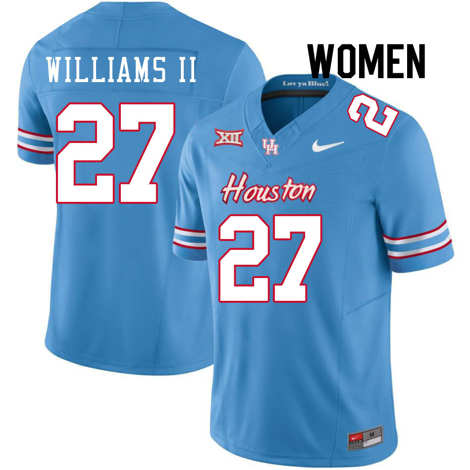 Women #27 Maurice Williams II Houston Cougars College Football Jerseys Stitched-Oilers